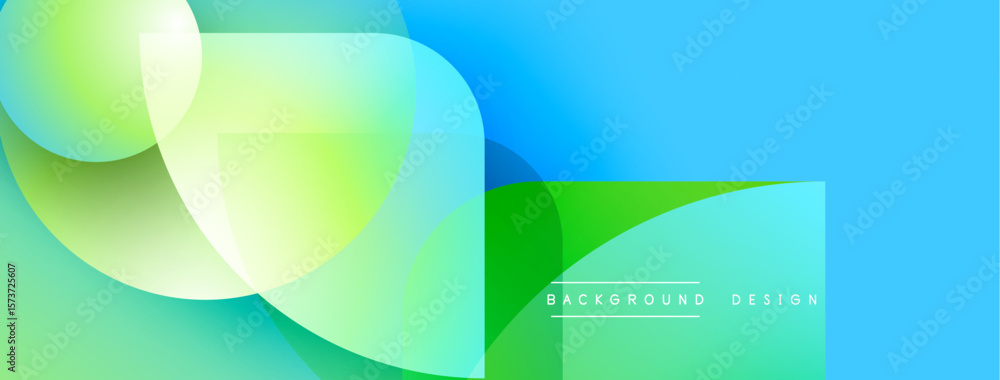 Poster abstract gradient shapes overlap. blue, green hues dominate composition. modern design element for b