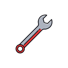 Wrench set design for garage equipment coloring book theme Line Art Vector Illustration