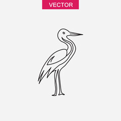 heron icon isolated sign symbol vector, simple linear illustration for web and app..eps