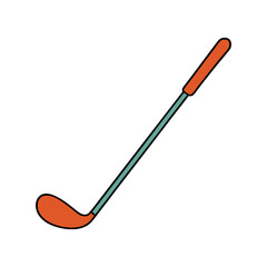 Golf club with ball for sports equipment coloring book design Line Art Vector Illustration