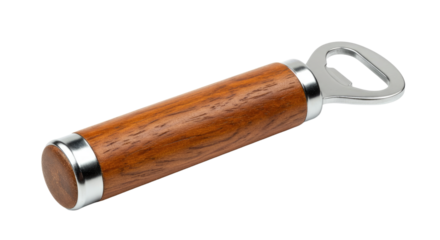 Wooden Handled Bottle Opener Isolated.