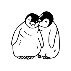 adorable baby penguins cuddle
