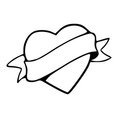 heart with ribbon banner clipart