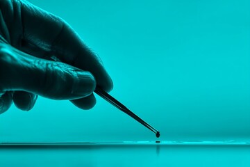 Precision Droplet Placement Laboratory Macro Photography Controlled Environment Close-Up Scientific Concept