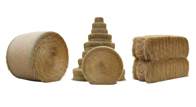 Hay bales round square and pyramid shapes agriculture farm feed livestock rural countryside harvest 100 on transparent background