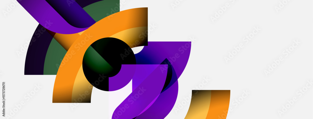 Aufkleber abstract colorful shapes overlap, creating dynamic visual composition. gradient hues blend, forming 
