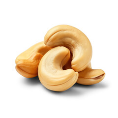 A pile of cashew nuts on a transparent background