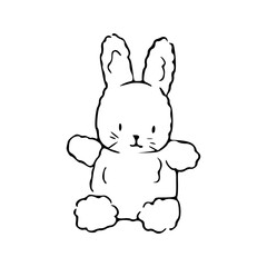 bunny doll line art drawing