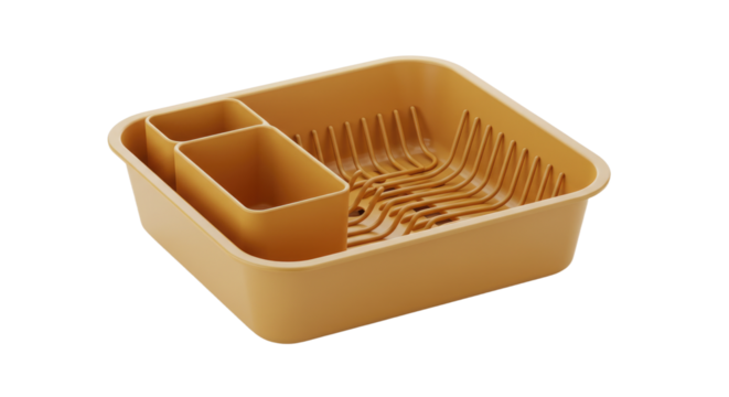 Yellow Plastic Dish Rack Organizer.