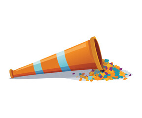 Striped Party Horn with Confetti Stream