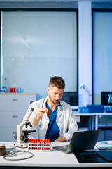 Medicine doctor and stethoscope using tablet with icon medical network connection on virtual Modern medical technology