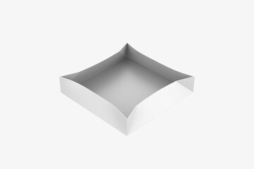 Kraft Paper Food Tray Mockup Isolated On White Background. 3d illustration