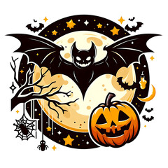 Black Halloween Bat Element Pattern
