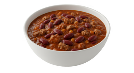 Isolated Transparent Background Image of a Bowl of Delicious Chili Bean