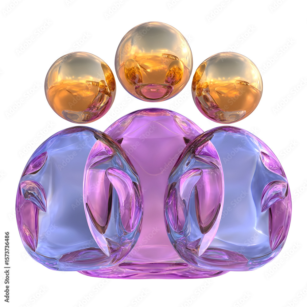 Poster a captivating 3d rendered image depicting an abstract futuristic arrangement of transparent iridesce
