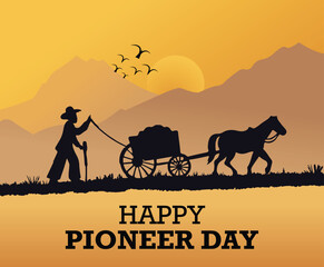 Happy Pioneer Day vector illustration celebration design background