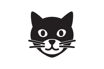 Fototapeta premium Cat Face Sign icon silhouette vector with white background