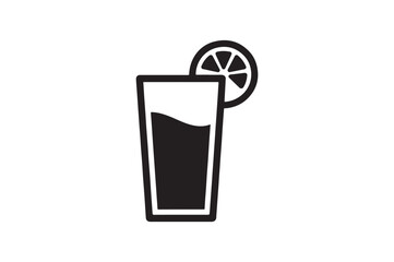 Juice Glass Symbol icon silhouette vector with white background