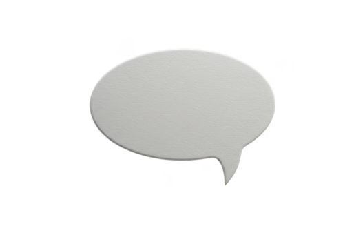Gray Speech Bubble Illustration Isolated on Transparent Background
