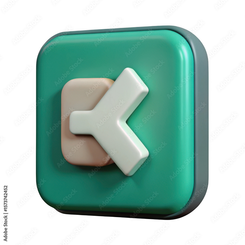 Aufkleber 3d check mark icon with teal background isolated on transparent background