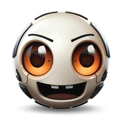 3D sticker emojy angry, white background