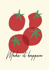 abstract art tomato elements illustration