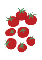 abstract art tomato elements illustration