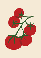 abstract art tomato elements illustration