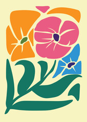 abstract art flower elements illustration