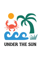 abstract art beach elements illustration