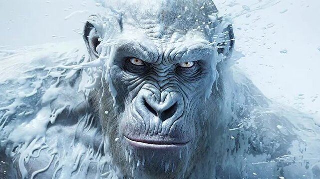 white gorilla in Delfts Blauw realistis and slow ,ai generative