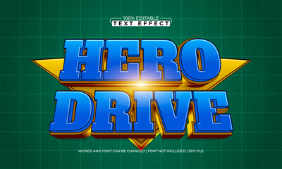 Obraz premium hero drive editable text effect with a hero and super text style