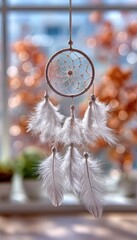 Dreamcatcher hanging by window