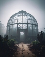 Fototapeta premium Overgrown Sci-Fi Ruins – Post-Apocalyptic Megastructures Reclaimed by Nature