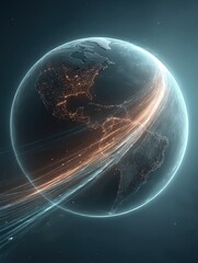 Earth, glowing, space