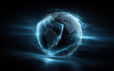 Earth protected by a digital shield