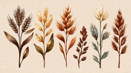 Earthy Grain Illustration