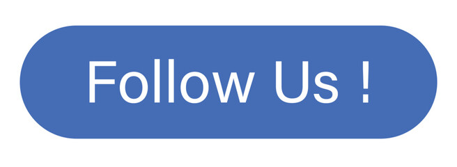 follow us button vector Minimal – rounded Blue icon with white lettering, social follow symbol 