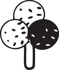 Popsicle Illustration with Bold Outline and Stick, Symbolizing Frozen Treats in Summer