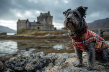 01.020.001.185.u8969375333 A dog in a Scottish tartan standing by a castle.. e82fe7d6-0bdf-4d0b-a8ff-a4969c20e074 1