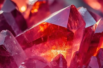 Radiant Crimson Prism Layers with Glossy Reflections. Abstract Background