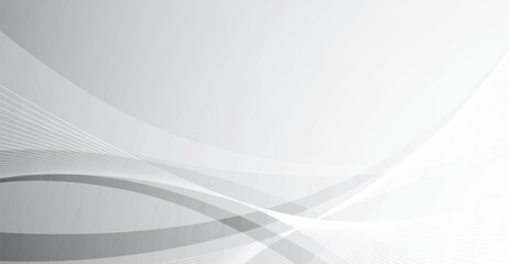 Graceful gray curves and delicate white lines dance across a gradient background, creating a serene and modern abstract design that evokes elegance and minimalist sophistication