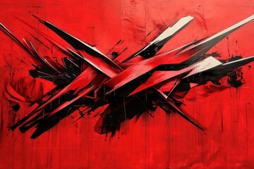 Bold Red Graffiti Splatter with Urban Paint Texture. Abstract Background