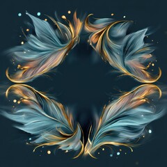 Elegant, abstract feather frame