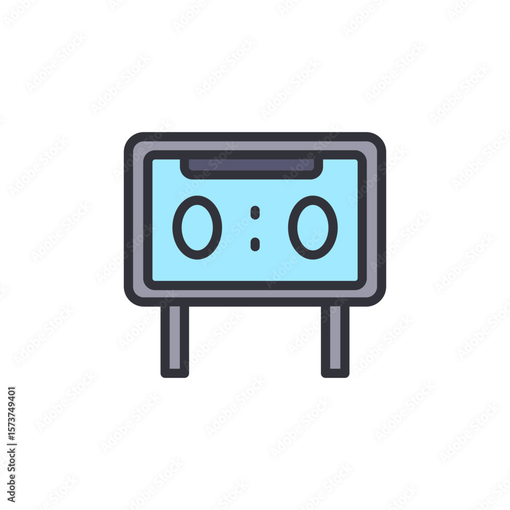 Poster stylized game scoreboard displaying a draw on transparent background