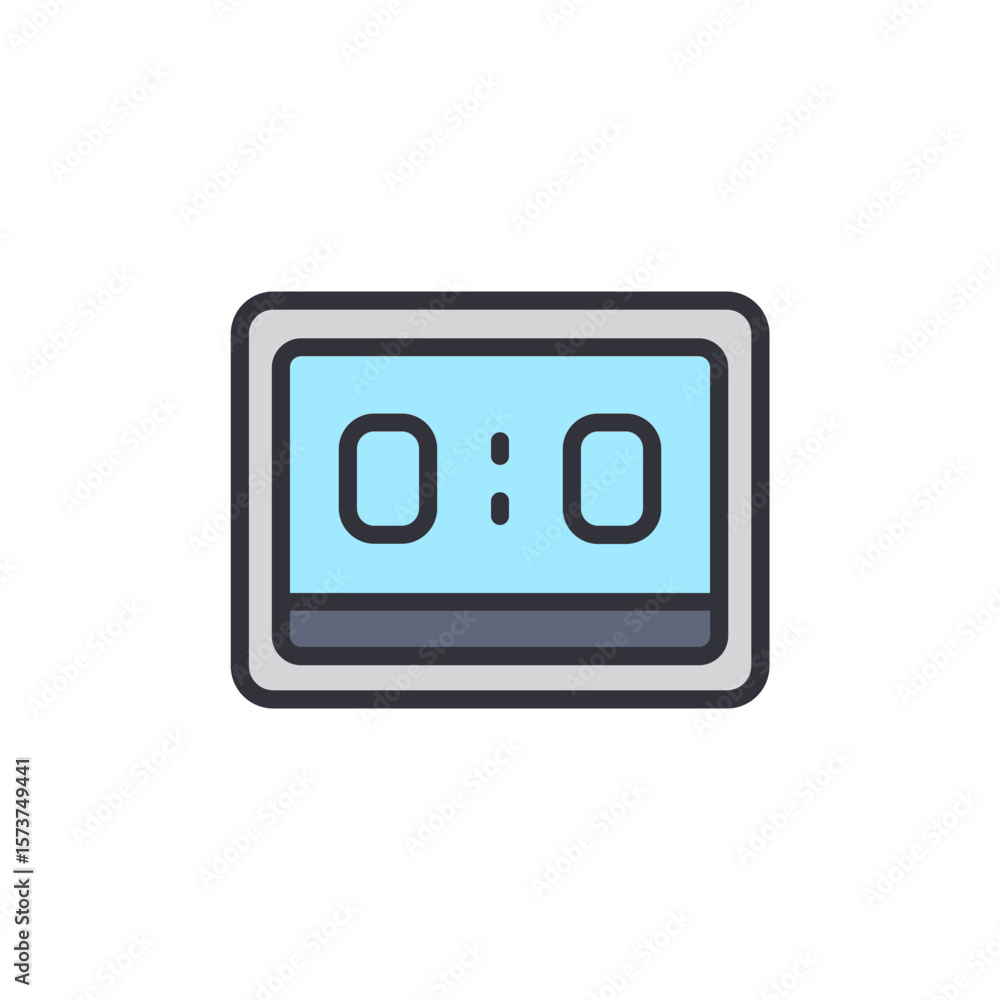 Fototapete blue electronic display with two zeros showing initial condition