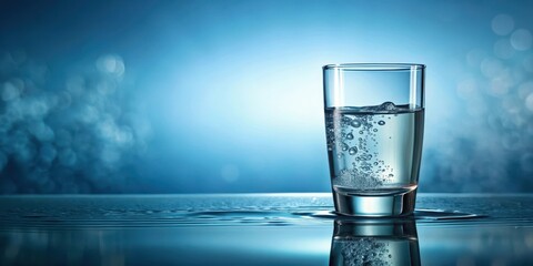 A delicate glass fills with crystal clear water slowly