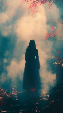 Enchanting Woman in Forest