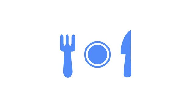 Plate Fork And Knife line icon, Tableware filled outline sign, sign symbol Plate, fork and knife icons on white background.