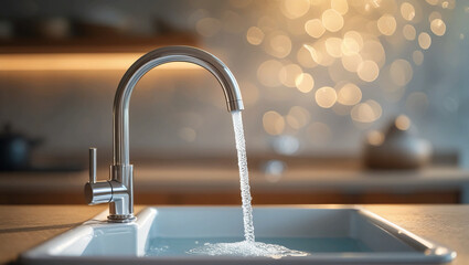 water flowing from a faucet